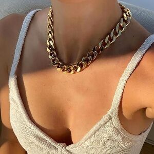 New! Cuban Link Gold Chunky Bracelet 16”